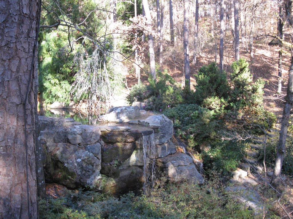 Garvin Woodland Gardens. Koi Pond Waterfall. Hot Springs, AR by Ref Tom Green