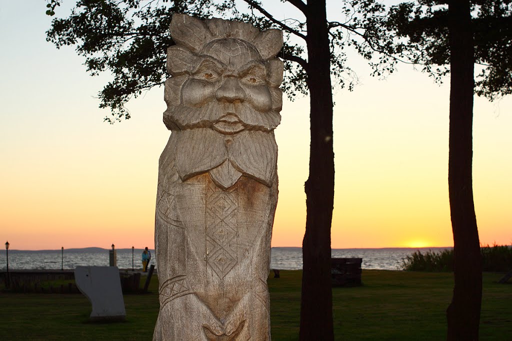 Holz-Skulptur in Ventaine, Litauen by Peter Freimann