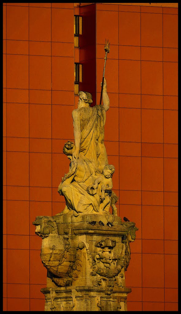 Statue Against a Skyscraper Backdrop by agracier - NO VIEWS