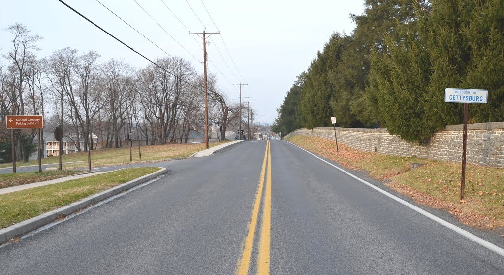 Entering the Borough of Gettysburg from the South on the Taneytown Road by Seven Stars