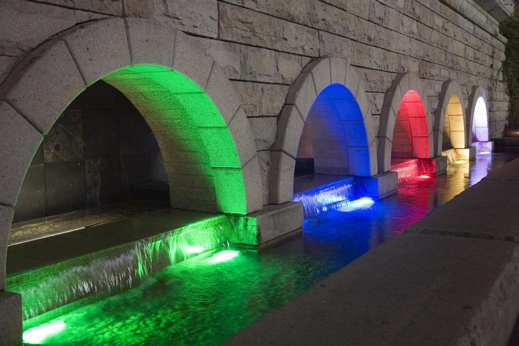 Ogansugyo Bridge. Dynamic color illumination. by Roman Sobolenko