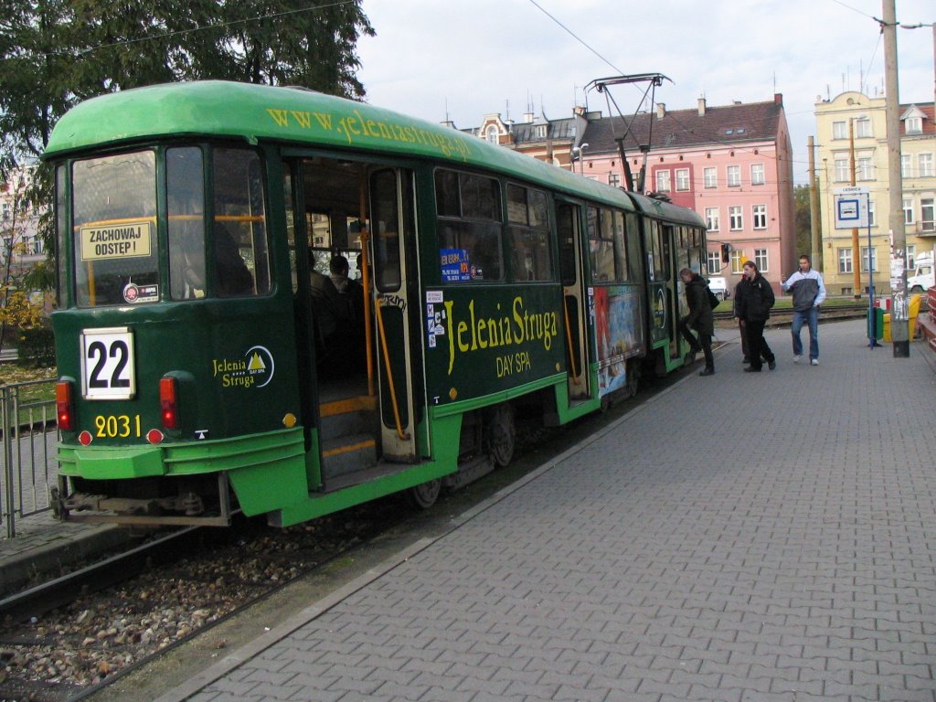 Tram stop in Lesnica by dkrzysia