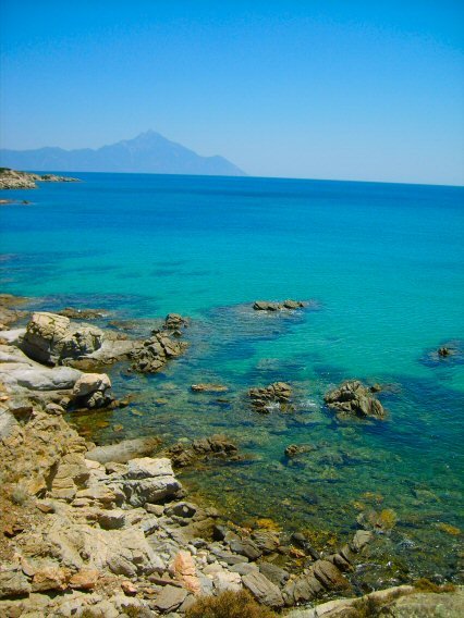 Heavenly Blue - Mt. Athos by Anna Gecsei