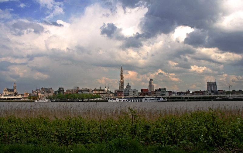 The sky over Antwerp, Belgium by Katarzyna Bobinska