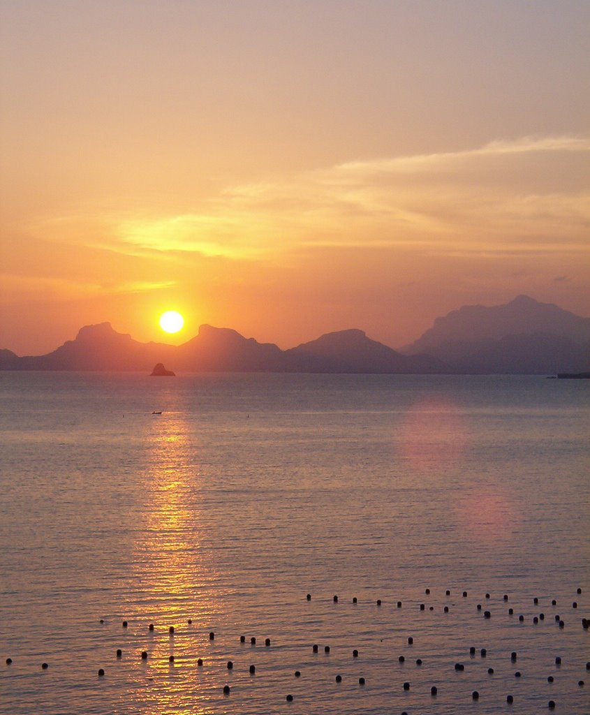 Sunset over the Pearl Farm in Bacochibampo by PearlMan69