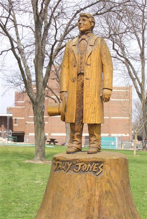 Tauy Jones, life-size wooden statue, courthouse square, Ottawa, KS by marnox1