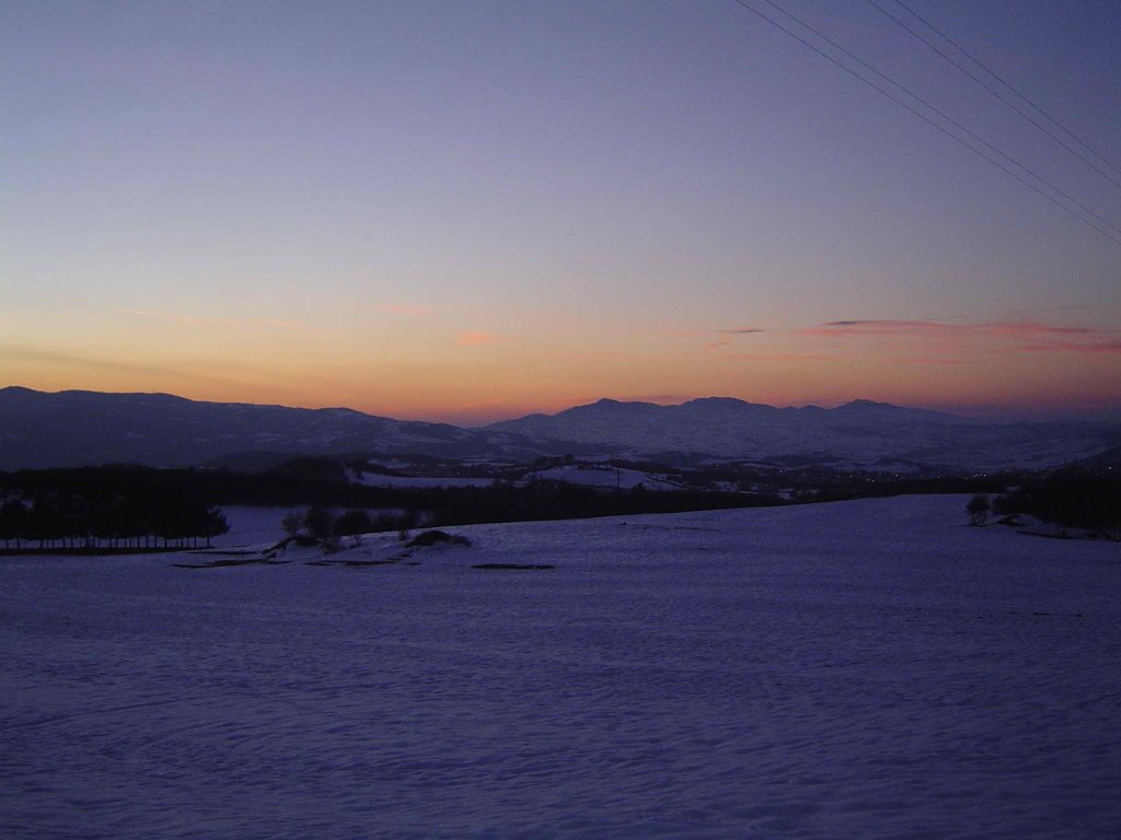 Snow Sunset, near Taxiarhis village by Vassilis Paliouras