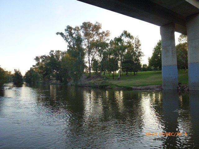 Cowra - Lachlan River, Upstream from the low-level Bridge - 2013-12-17 by sandyriva