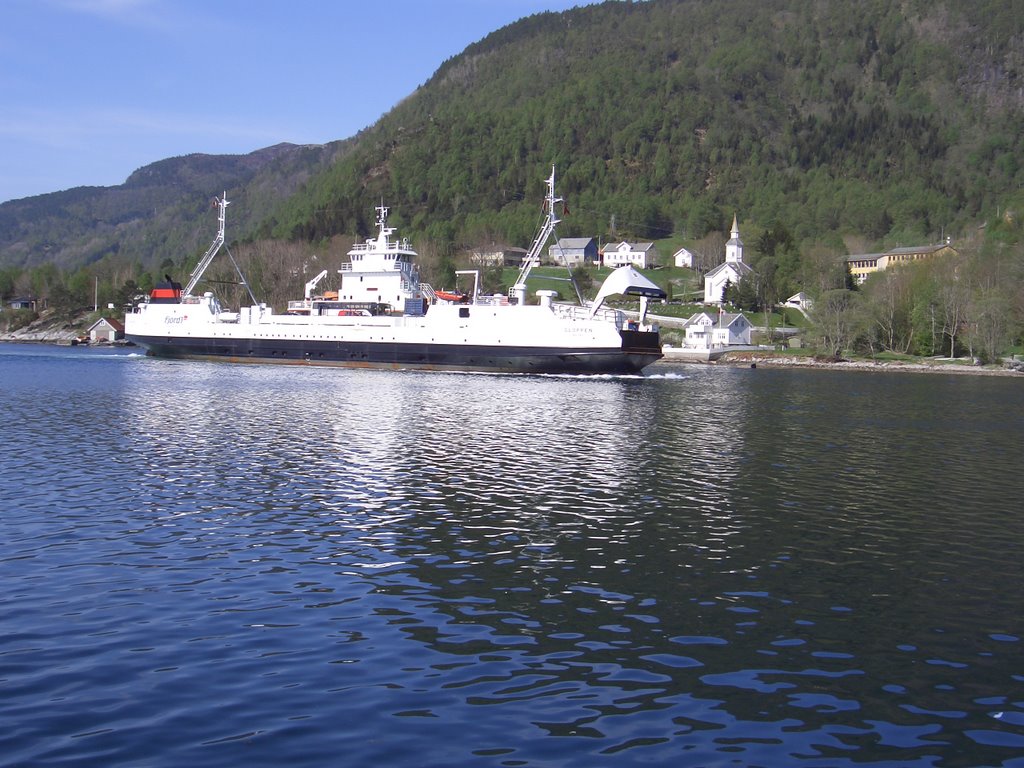 Ferry at Lavik on the Sognefjord , Norway by StephanHitzel