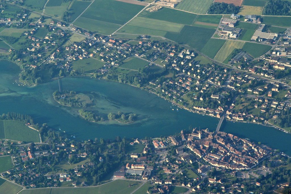 Stein am Rhein / Insel Werd (Aerial view) by AustrianAviationArt