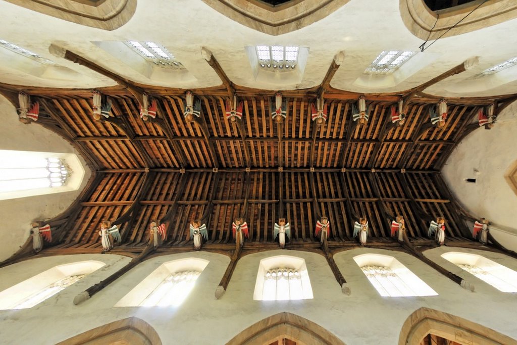 22 angels on the ceiling of South Creake Church by William Stephens