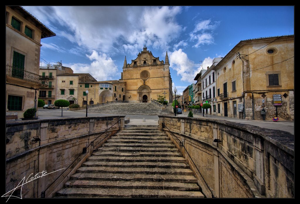 Sa Font de Santa Margalida i l'esglesia - Buy a print in - http://cafate.blogspot.com/ by © Cafate