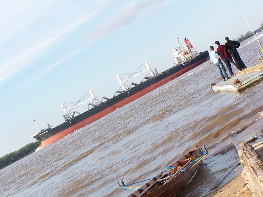 Rio Paraná y sus barcos by andrea bosetti