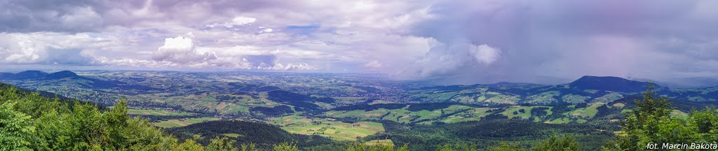 Panorama na północ z wieży widokowej na Jaworze by Marcin Bakota