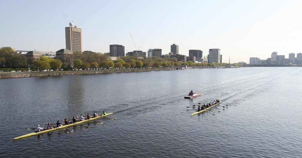 Rowing on the Charles River - view from Harvard Bridge by chrispulfree