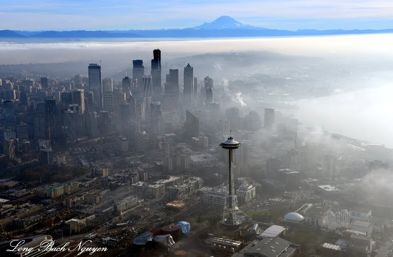 Gas Works Park, Lake Union, Space Needle, Seattle, Mount Rainier, Washington by longbachnguyen