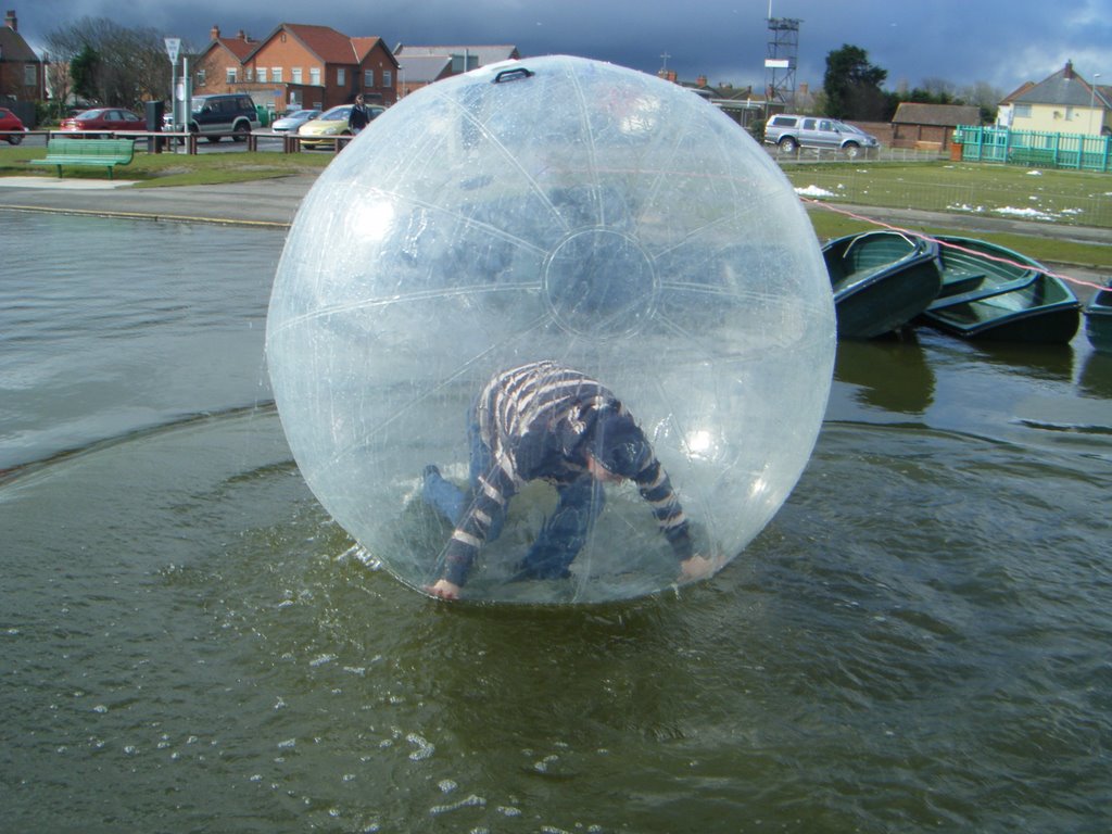 Water walker on mablethorpe boating lake by steviemuk