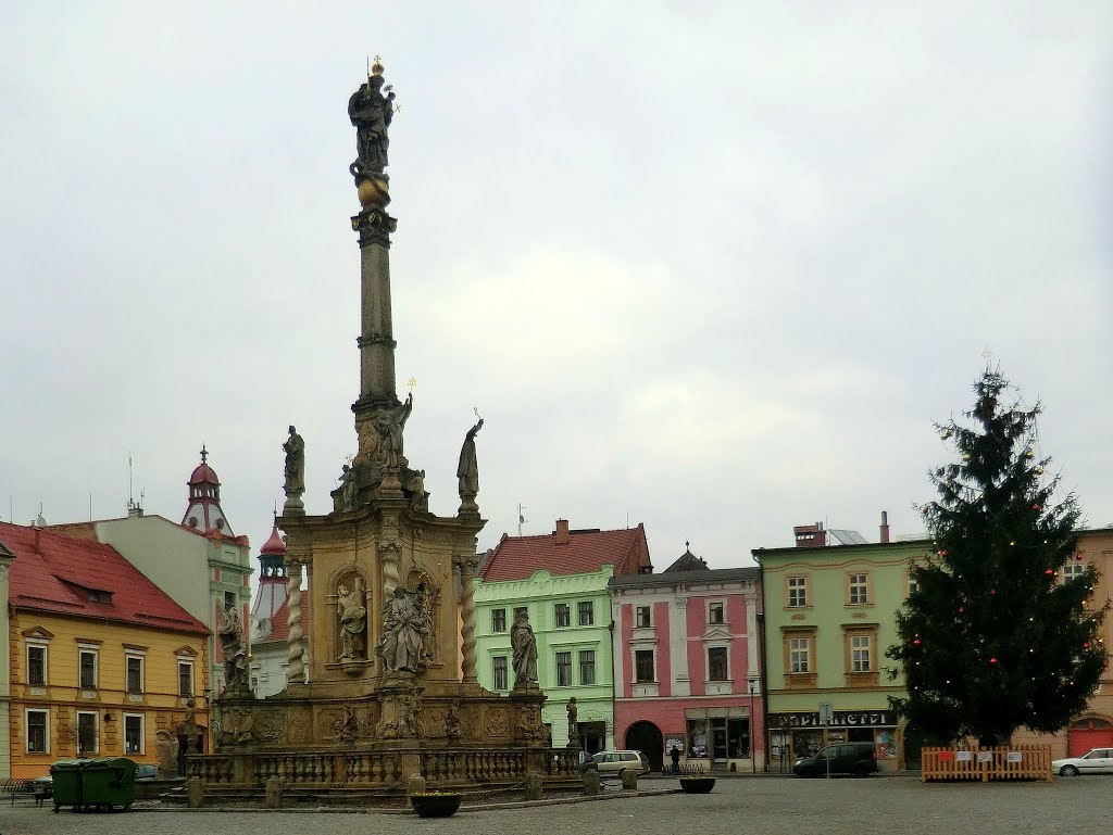 Uničov - Mariánský sloup na Masarykově náměstí (Marian Column on Masaryk Square), Czech Republic by MAPP HUDRANS