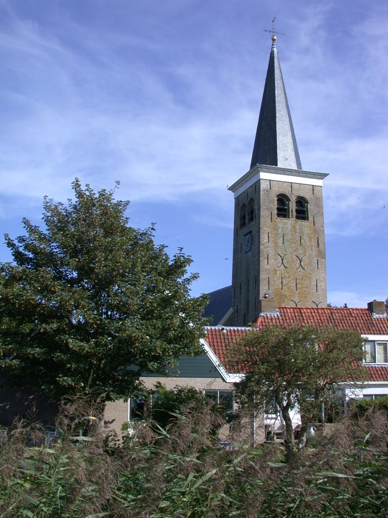 Zicht op kerk by H.Bouwstra