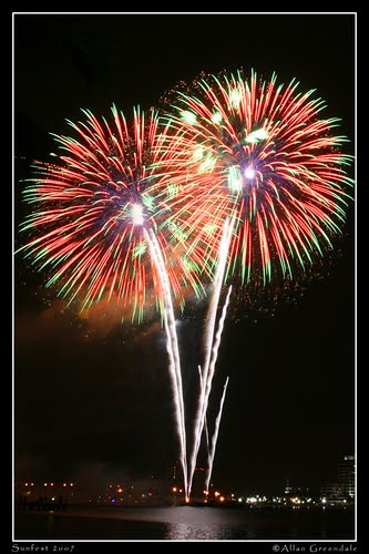 Fireworks over Sunfest 2007 #2 by Allan Greendale