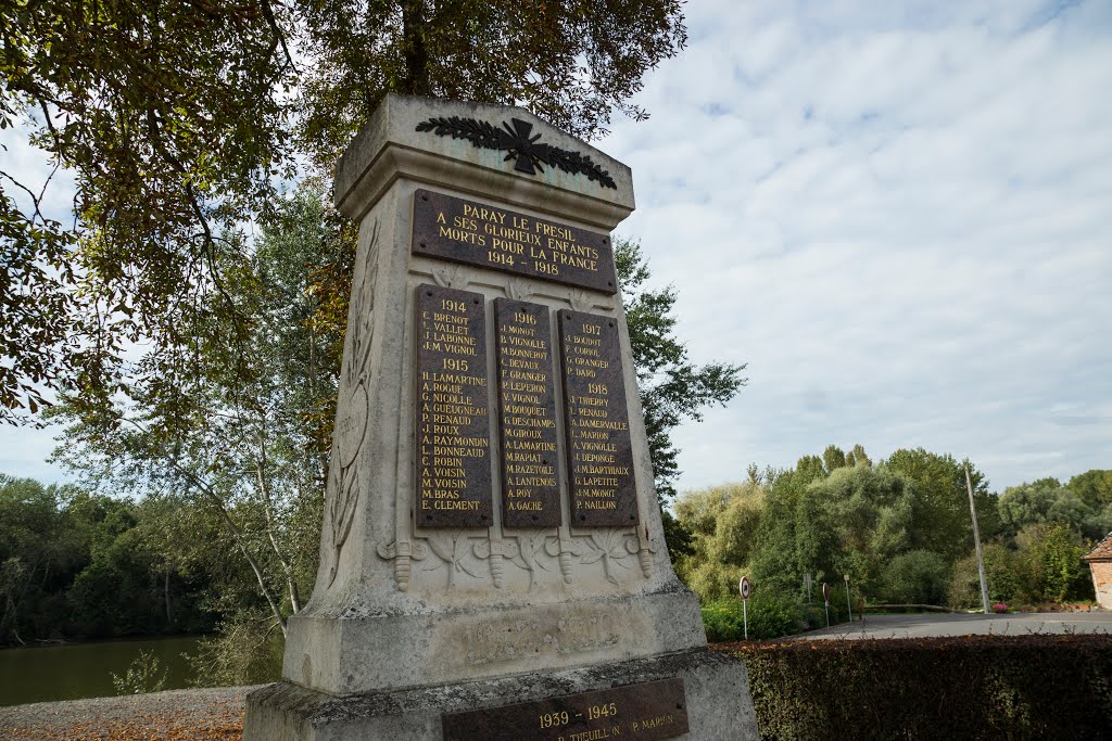 Monument at Paray-le-Frésil, Morvan, France. by Geert Giesen