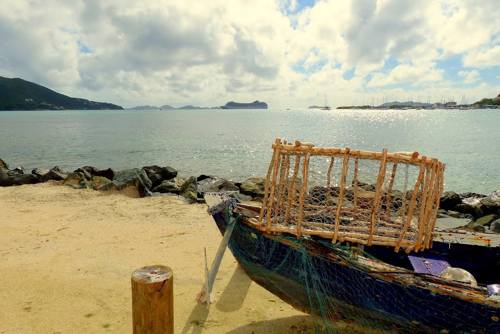 Les Antilles, Îles Vierges britanniques et Tortola la baie de Road Town et le MSC au large by Roger-11