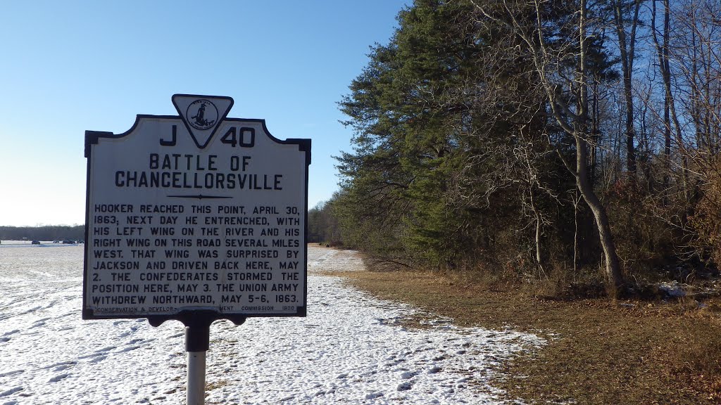 Battle Of Chancellorsville, Historical Marker J-40, Spotsylvania, VA by Dan R. Mills