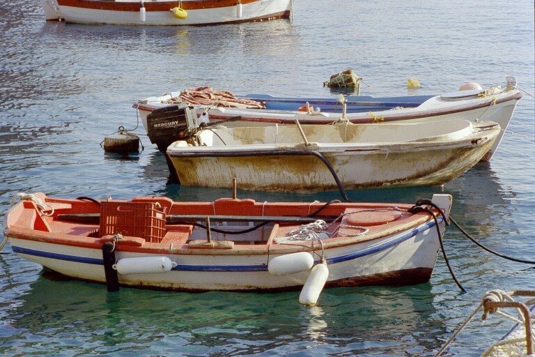 05-015_Greece_Santorin_Boats in Harbour of Oia by George Charleston