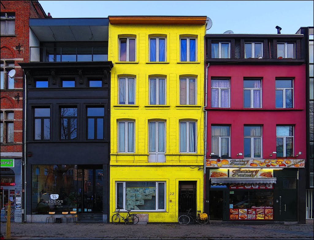 Houses Painted as Belgian Tricolor by agracier - NO VIEWS