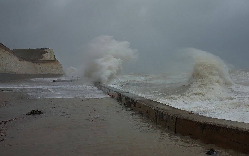 SALTDEAN UNDERCLIFF WALK DURING A STORM by Alan McFaden