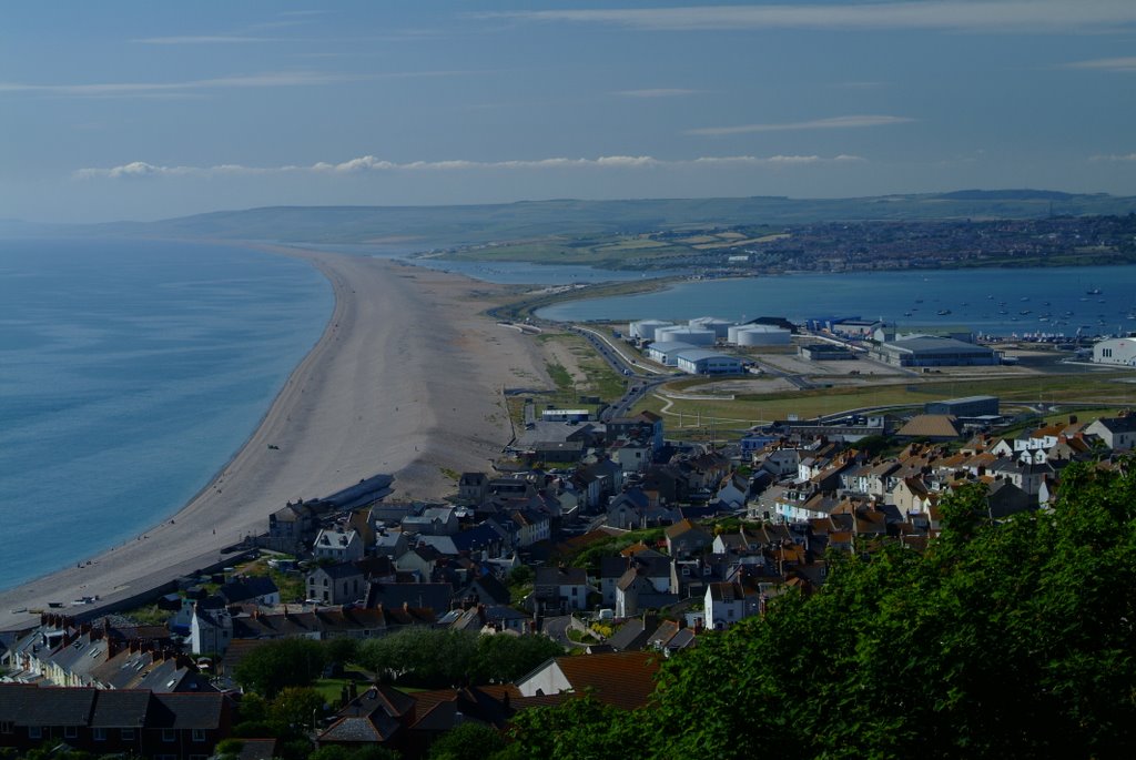 Overlooking Chesil Beach, Dorset by Ian T. James