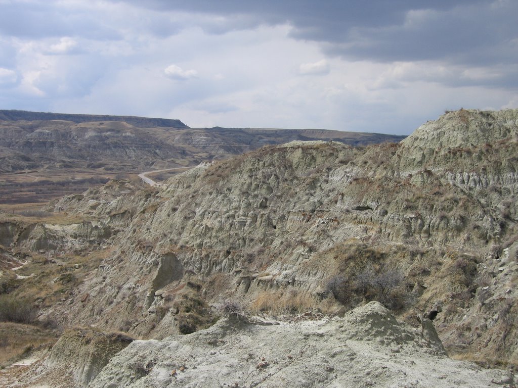 Barren Badlands In Spring With Wondrous Valley Views North Of Drumheller AB by David Cure-Hryciuk