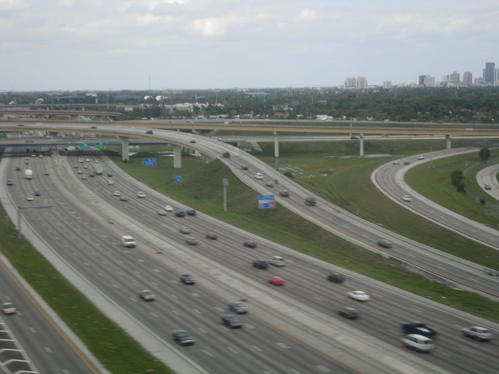 Aerial of Intersections, I-95 & I-595 - Ft Lauderdale, FL - #0439 by John M Sullivan