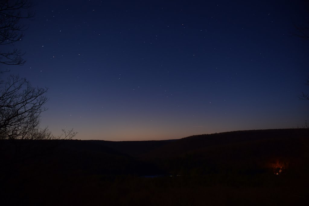 Night time view from the overlook at R. B. Winter State Park. by Kyle Fawcett