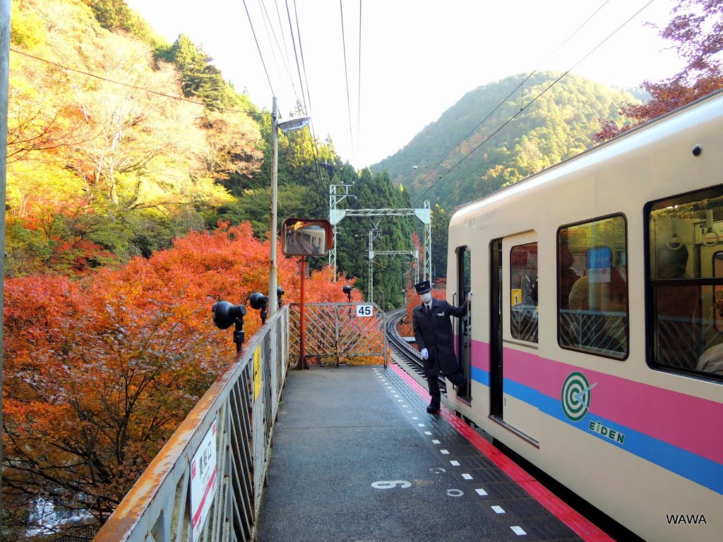 09:17 叡山電車貴船口駅 Kibuneguchi Station, located in Kurama Kibune-cho, Sakyo Ward, Kyoto City, Kyoto Prefecture, is a stop on the Kurama Line, which is operated by Eizan Electric Railway. by mandegan