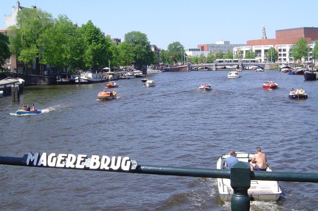 View from "Magere Brug" to Waterloopleins, Amsterdam, The Netherlands, May 2009 by Jens Rössel