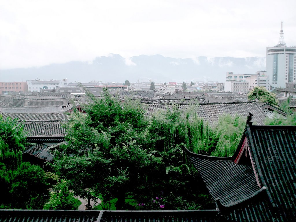 View of Lijiang City from a mountain by eric_ho