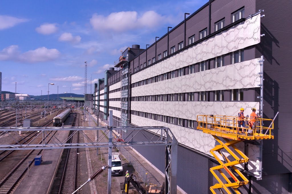 New buildings by the railroad by H.Veijola