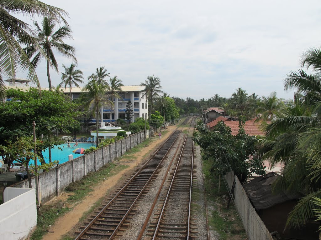 Southern Coastal Rail Track at Mount Lavinia, Sri Lanka by Jayaratne Medagoda