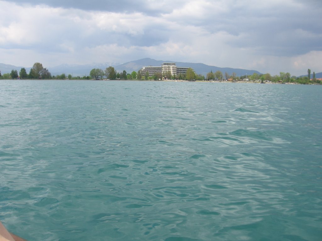 View on strand from OHRID lake by mdrmoncic