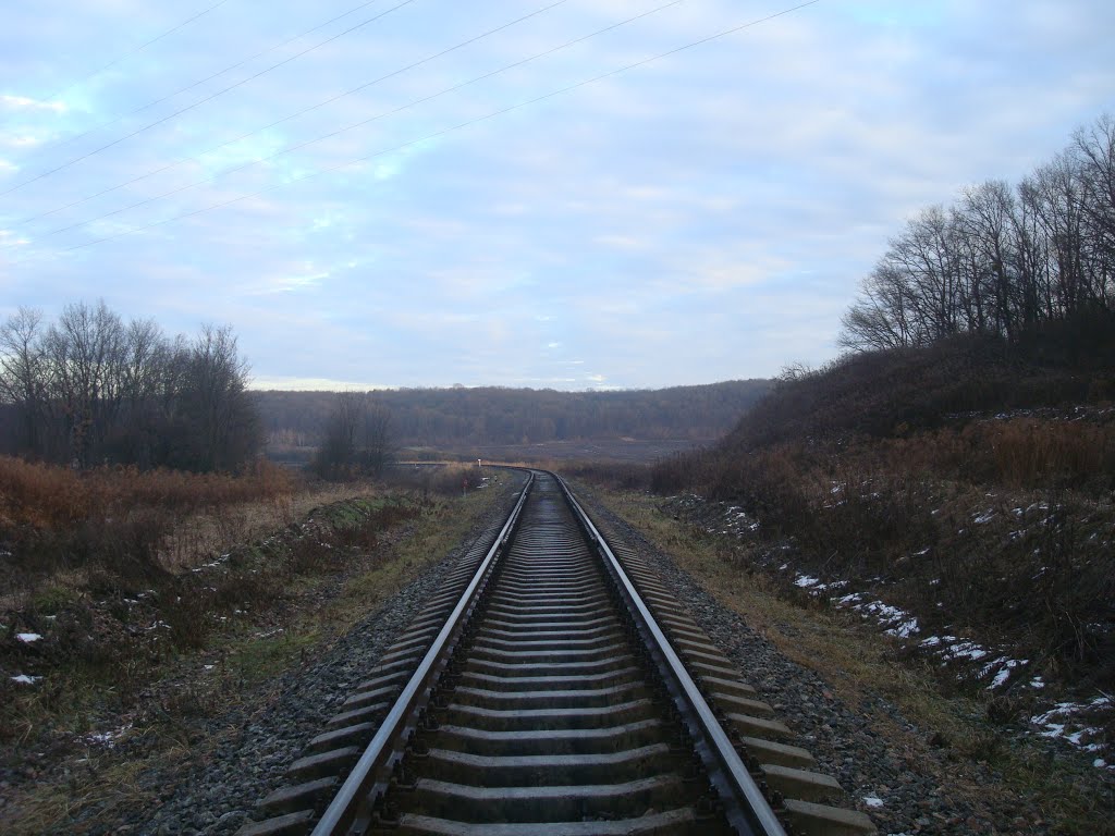 Железнодорожная линия Тернополь - Шепетовка. Перегон Изяслав - Клубовка by Valery 1970