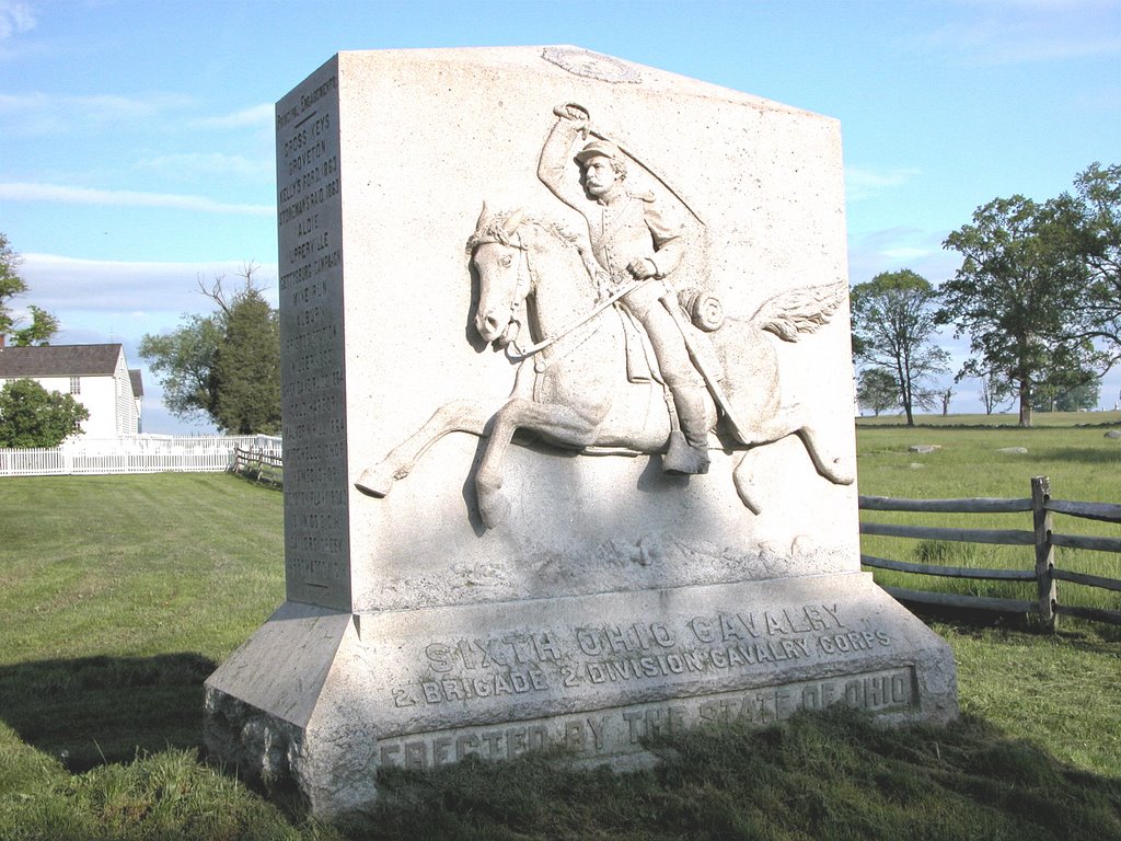 6th Ohio Cavalry Monument, Pleasonton Avenue at the Taneytown Road by Seven Stars