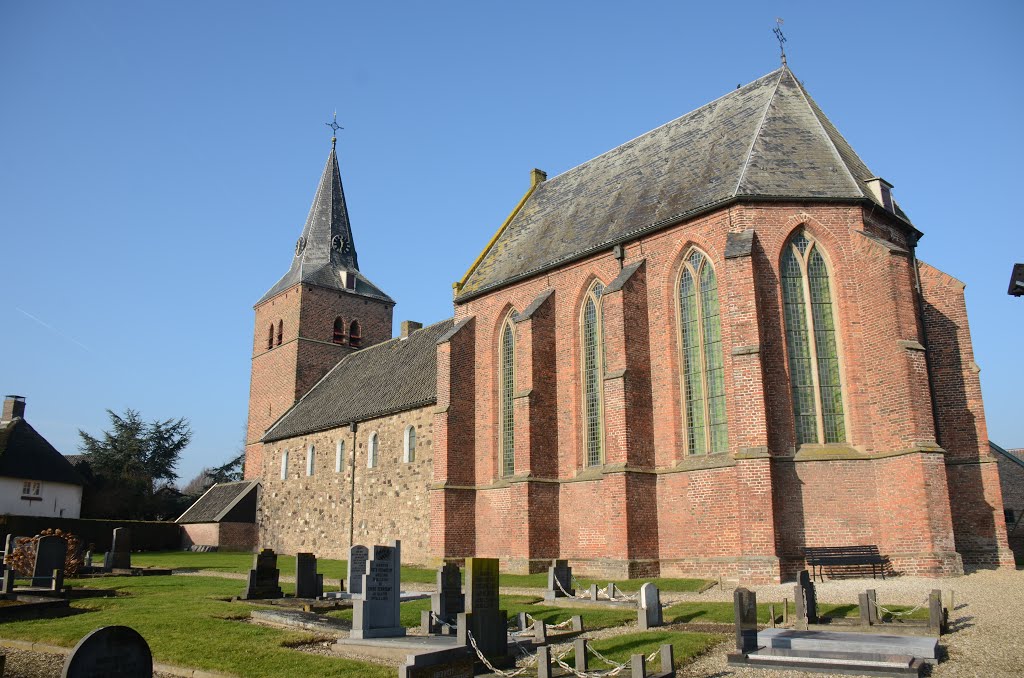 15th century historic church at Andelst with old cemetry by Henq