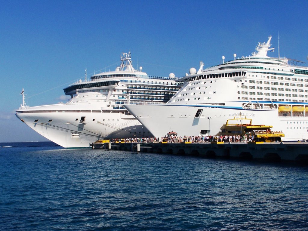 Cozumel - Explorer of the Seas and Grand Princess by Derek Chandler