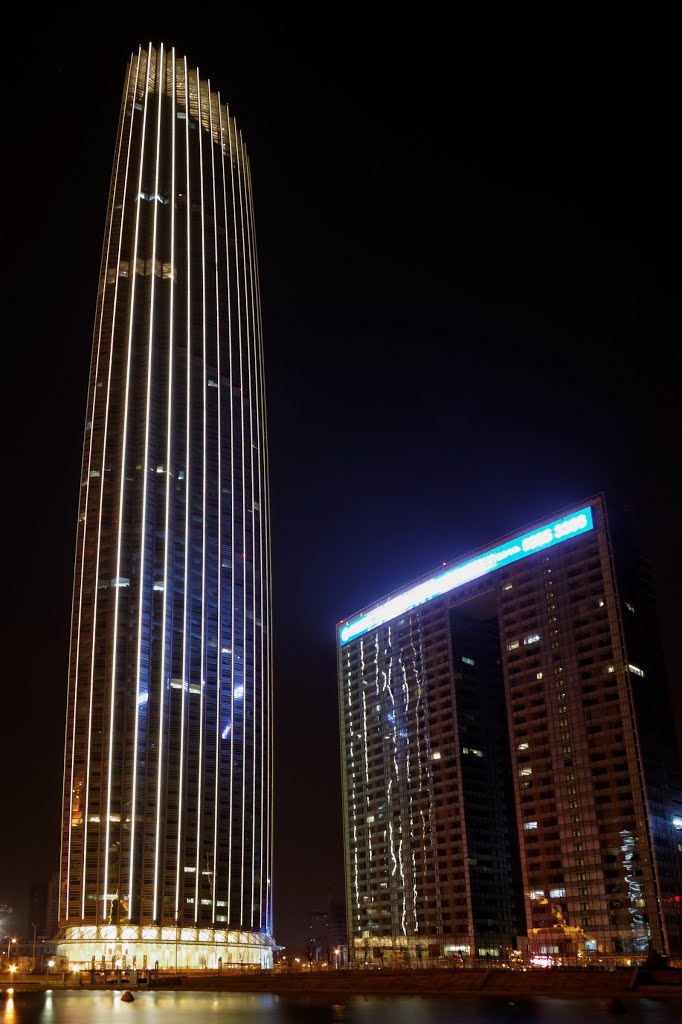 Tianjin World Financial Center @ Night by ChiefTech