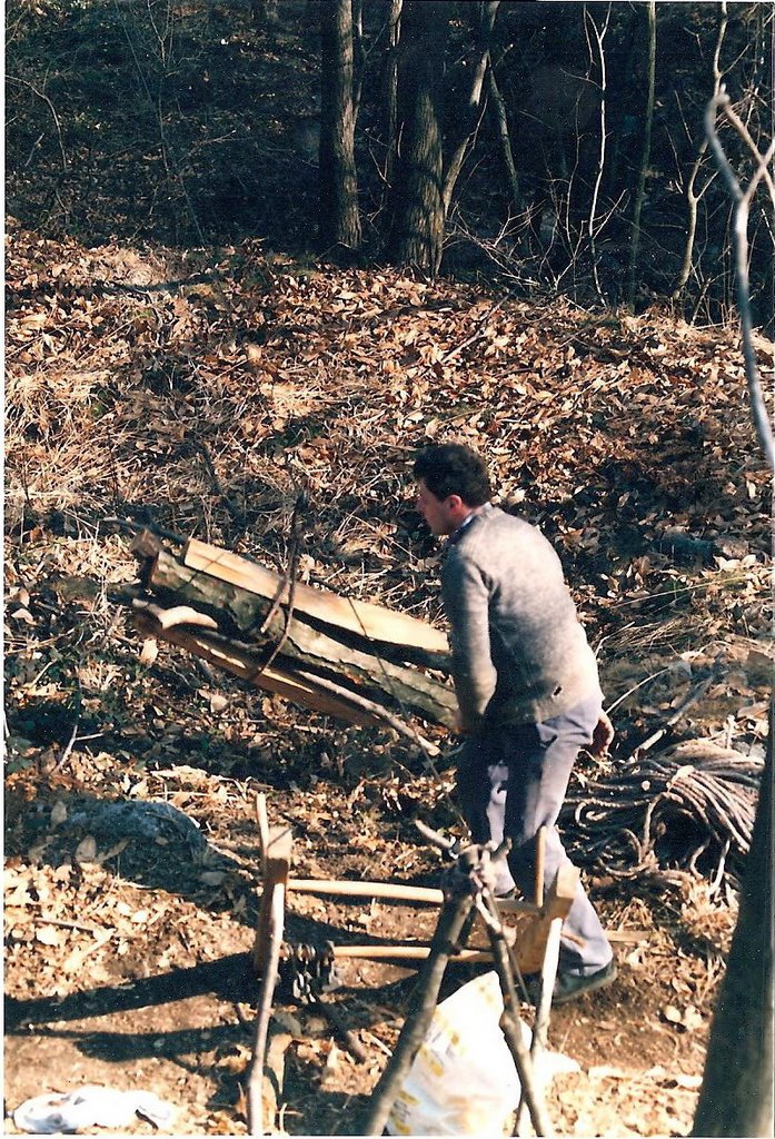 LAVORI DI VNA VOLTA ( nei boschi transito della legna su filo ) by ermitri