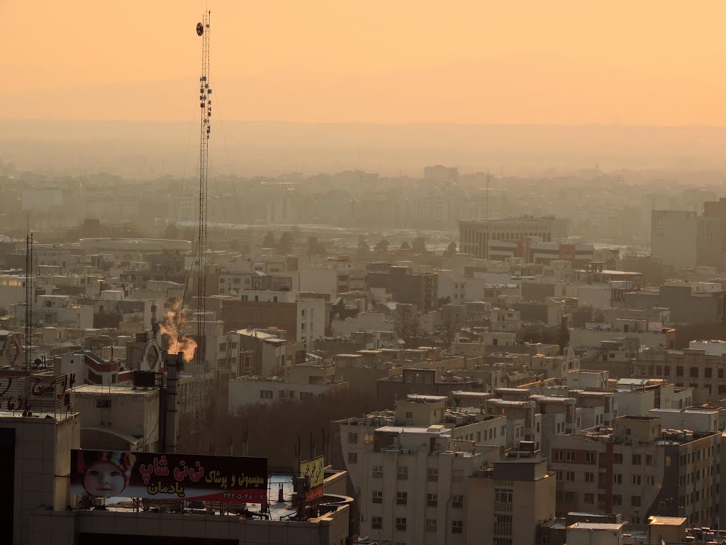 City view from roof in the evening by Tohid Khosravi