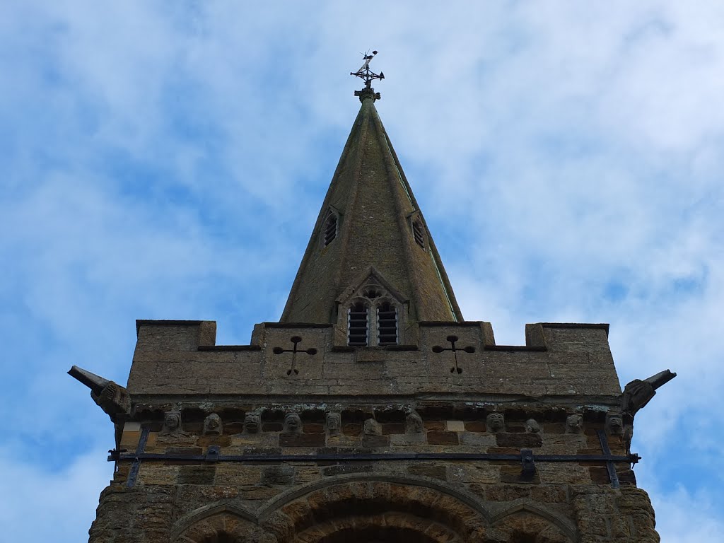 Spratton village church tower and spire. by Bobsky.