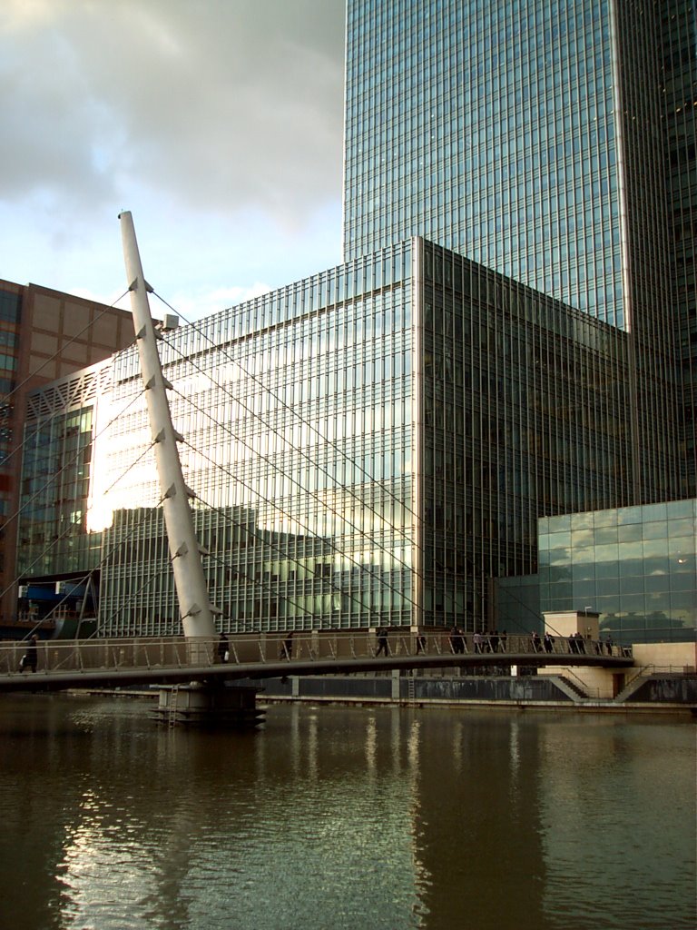 Canary Wharf Bridge, Isle of Dogs, Docklands by barbybond