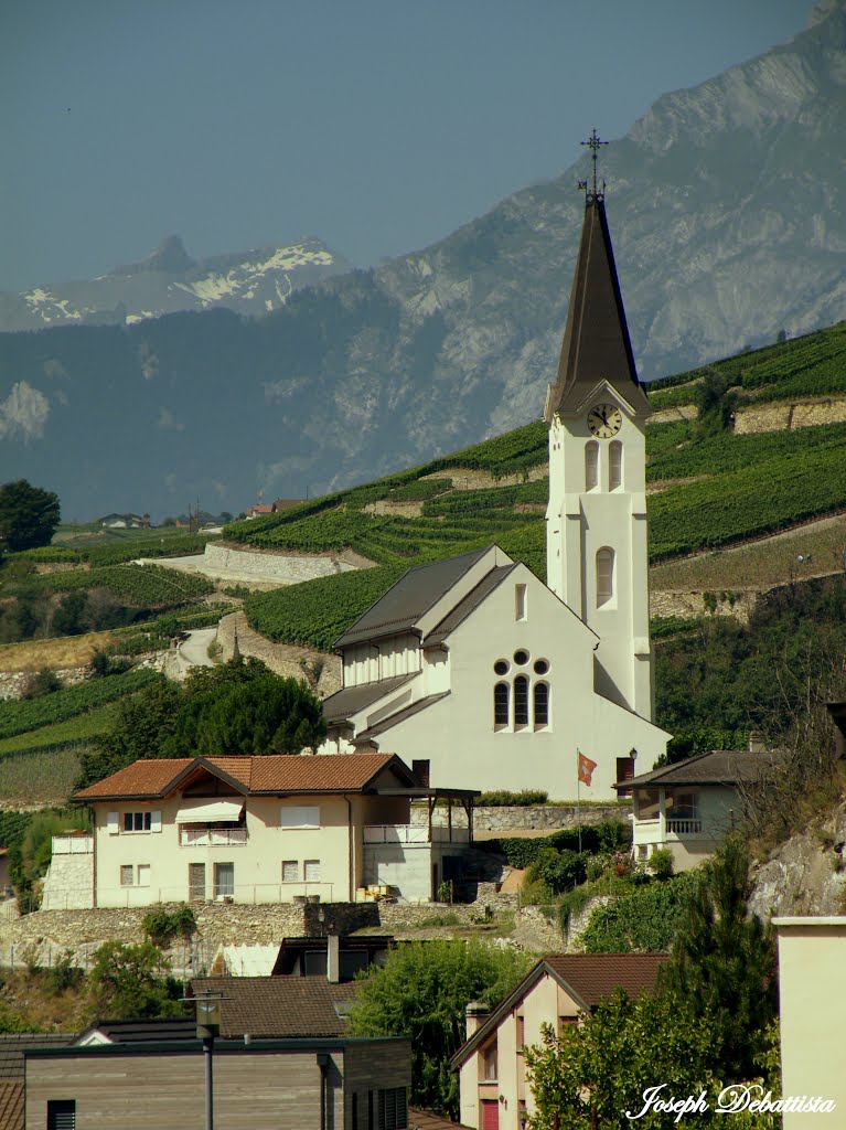 Saint-Léonard village Church, Switzerland. by Joseph Debattista